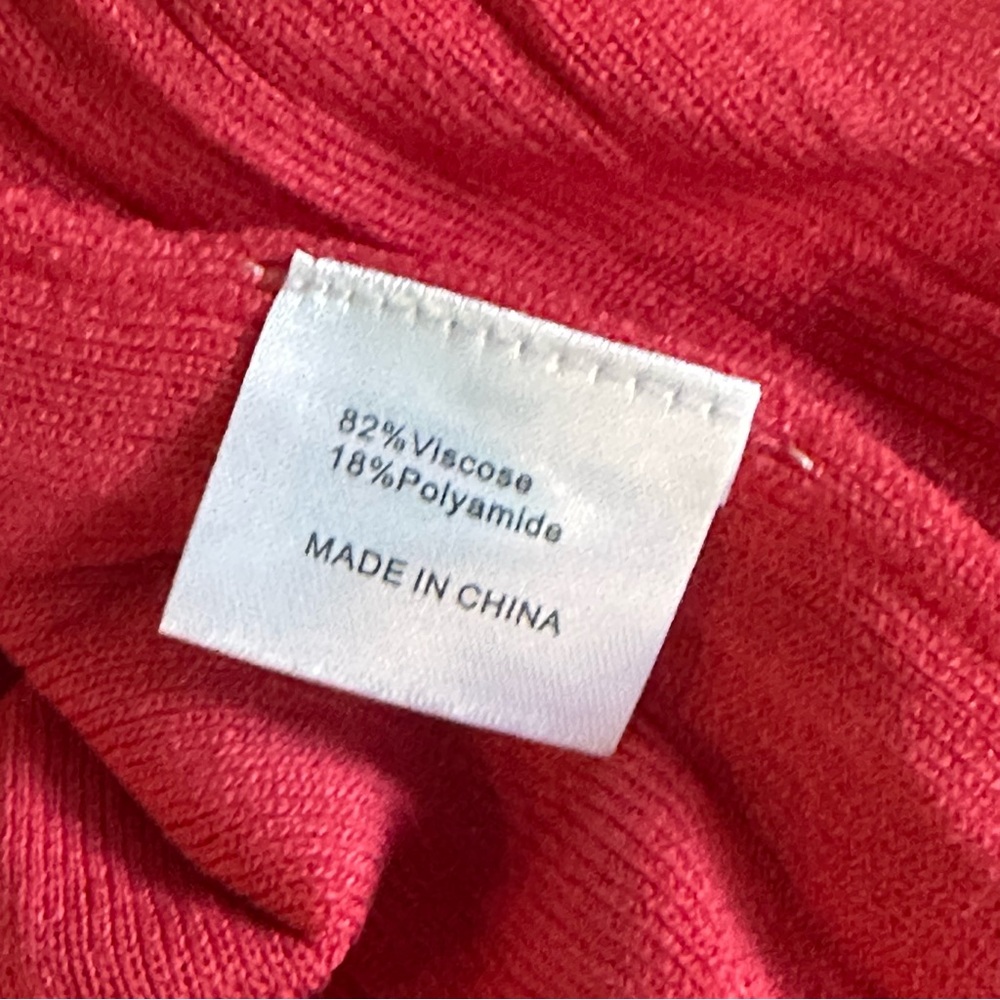 NWT FIT & FLARE CHRISTMAS MIDI DRESS Size Medium Long Sleeve Red Striped Pleated - Picture 6 of 7